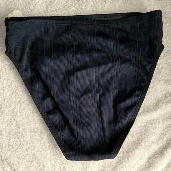 NWT NAUTICA Navy Cadet Blue with textured stripe Swim Bikini Bottom Size 10 - Picture 4 of 5